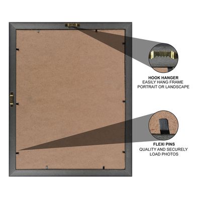 Moldura de Foto em Madeira para Mesa e Parede Pequena Preta - Pacote com 4 - Traceease 30,48 Cm × 60,96 Cm / Preto