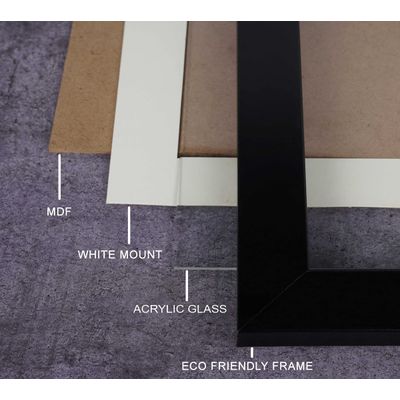 Moldura de Foto em Madeira para Mesa e Parede Pequena Preta - Pacote com 4 - Traceease 30,48 Cm × 60,96 Cm / Preto