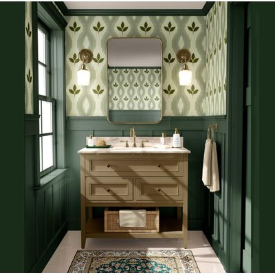 Motivo Tribal Moderno de Folhas, Papel de Parede Vinílico Autoadesivo Verde Decorativo, Fácil DIY para Quarto, Armários e Salas - S4Sassy 63,5 cm (L) × 914,4 cm (C) / Verde - Vinil Texturizado