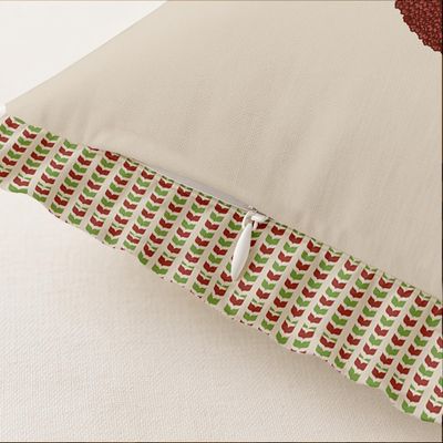 Capas de Almofada com Babado Estilo Farmhouse, Algodão, Jogo com 2, Estampa Floral Frente e Verso, Fecho com Zíper - Vargottam 42,75 Cm × 45,72 Cm – Pacote Com 2 / Bege