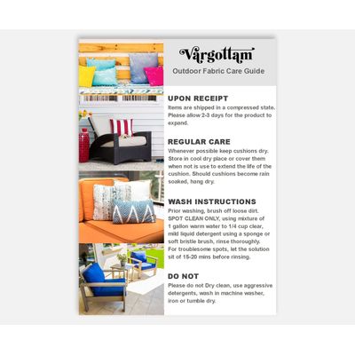 Capa Retangular para Almofada Lombar em Poliéster para Uso Interno e Externo, Impermeável para Móveis de Pátio - Vargottam 30,48 Cm × 50,8 Cm / Multicolorido