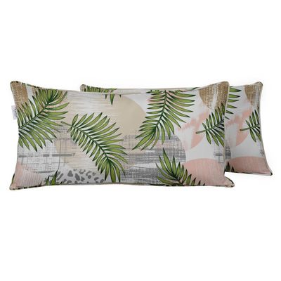 Capa Retangular para Almofada Lombar em Poliéster para Uso Interno e Externo, Impermeável para Móveis de Pátio - Vargottam 30,48 Cm × 50,8 Cm / Multicolorido