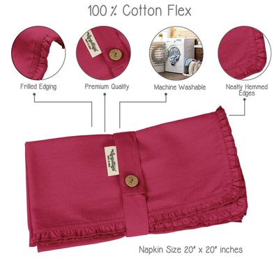 Conjunto de Guardanapos Reutilizáveis para Mesa de Jantar, Decoração para Casa e Festas - Vargottam 50,8 Cm × 50,8 Cm – Pacote Com 12 / Rosa