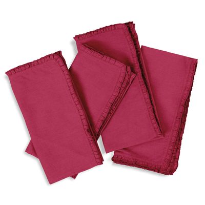 Conjunto de Guardanapos Reutilizáveis para Mesa de Jantar, Decoração para Casa e Festas - Vargottam 50,8 Cm × 50,8 Cm – Pacote Com 12 / Rosa