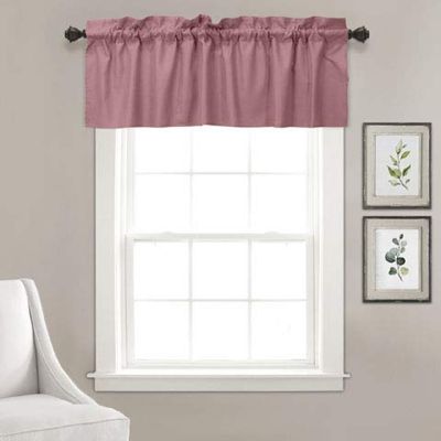 Bandô de Algodão Liso Decorativo com Bolso para Varão, Meia Cortina para Janela de Cozinha - Vargottam 45,7 Cm (L) × 142,2 Cm (C) – 1 Painel / Rosa