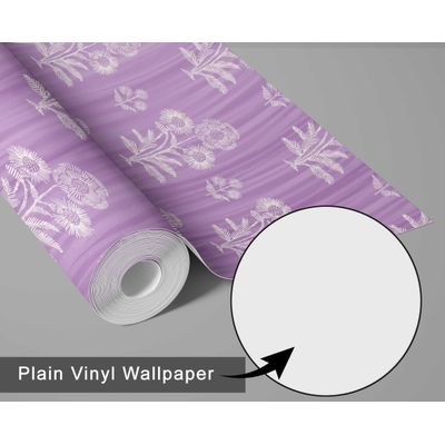Vinil Autocolante Estampa Dália Impermeável Roxo Removível Estilo Asiático para Quartos, Salas, Ambientes Alugados e Armários - S4Sassy 63,5 cm (L) × 609,6 cm (C) / Roxo - Vinil Liso