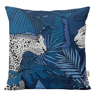 Capas de Almofadas Luxuosas Estampadas com Tema Azul, Capas de Travesseiros Decorativas - Vargottam 45,72 Cm × 45,72 Cm – Quadrado / Azul
