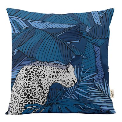 Capas de Almofadas Luxuosas Estampadas com Tema Azul, Capas de Travesseiros Decorativas - Vargottam 45,72 Cm × 45,72 Cm – Quadrado / Azul