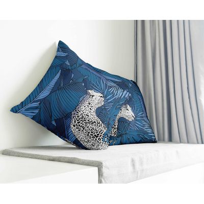 Capas de Almofadas Luxuosas Estampadas com Tema Azul, Capas de Travesseiros Decorativas - Vargottam 45,72 Cm × 45,72 Cm – Quadrado / Azul