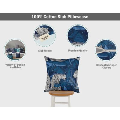 Capas de Almofadas Luxuosas Estampadas com Tema Azul, Capas de Travesseiros Decorativas - Vargottam 60,96 Cm × 60,96 Cm – Retangular / Azul