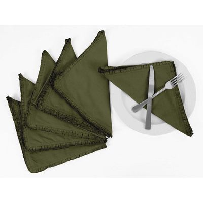 Conjunto de Guardanapos Reutilizáveis para Mesa de Jantar, Decoração para Casa e Festas - Vargottam 50,8 Cm × 50,8 Cm – Pacote Com 12 / Verde