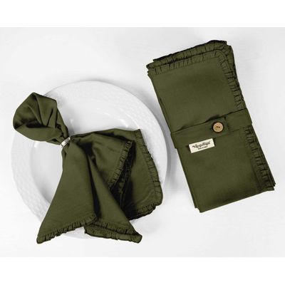 Conjunto de Guardanapos Reutilizáveis para Mesa de Jantar, Decoração para Casa e Festas - Vargottam 50,8 Cm × 50,8 Cm – Pacote Com 12 / Verde