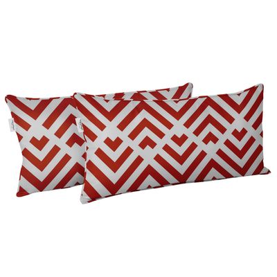 Capa de Almofada Lombar em Poliéster Interno/Externo, Retangular Impermeável para Móveis de Pátio - Vargottam 40,46 Cm × 60,96 Cm / Vermelho