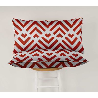 Capa de Almofada Lombar em Poliéster Interno/Externo, Retangular Impermeável para Móveis de Pátio - Vargottam 40,46 Cm × 60,96 Cm / Vermelho