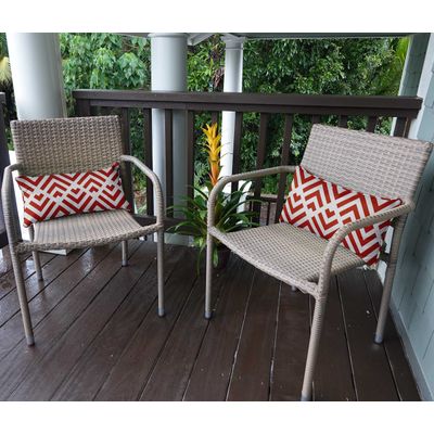 Capa de Almofada Lombar em Poliéster Interno/Externo, Retangular Impermeável para Móveis de Pátio - Vargottam 40,46 Cm × 60,96 Cm / Vermelho