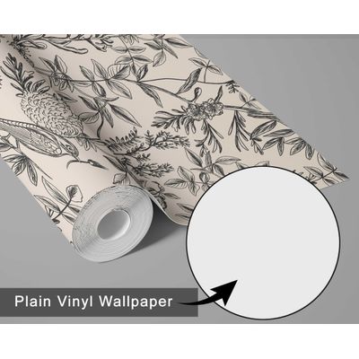 Vinil Autoadesivo Removível Impermeável, Tema Natural, Flores Silvestres em Aquarela para Paredes, Armários, Cômoda, Bege - S4Sassy 63,5 cm (L) × 304,8 cm (C) / Bege - Vinil Liso