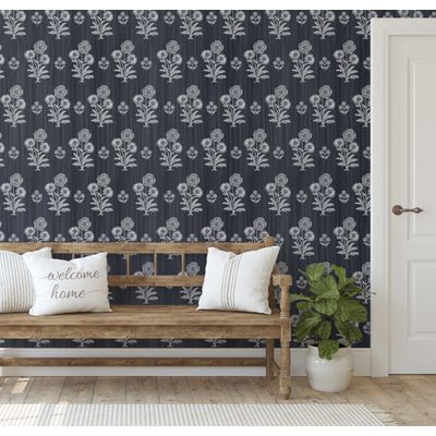 Papel de Parede Vinílico Adesivo Estampa Dália Verde À Prova d'Água Removível Para Quartos e Salas, Inquilinos, Armários - S4Sassy 63,5 cm (L) × 304,8 cm (C) / Verde - Vinil Texturizado