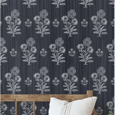 Papel de Parede Vinílico Adesivo Estampa Dália Verde À Prova d'Água Removível Para Quartos e Salas, Inquilinos, Armários - S4Sassy 63,5 cm (L) × 304,8 cm (C) / Verde - Vinil Texturizado