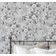Papel de Parede Vinílico Autoadesivo Floral Vintage Chic Impermeável Cinza para Quarto, Espaços Alugados e Armários - S4Sassy 63,5 cm (L) × 914,4 cm (C) / Cinza - Vinil Liso