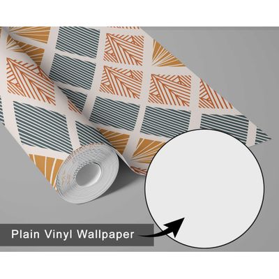 Papel de Parede Vinílico Autoadesivo, Estampa Geométrica Retrô Losangos, Impermeável Removível, para Quartos, Salas e Inquilinos - S4Sassy 63,5 cm (L) × 304,8 cm (C) / Marrom - Vinil Liso