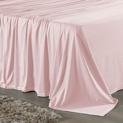 Lençol De Cima Solteiro Nobre 1 Peça 1,60m X 2,40m Malha 100% Algodão - Rosa