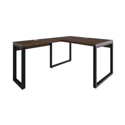 Mesa Em L Operacional 135x160x75cm Yon - Nogueira-est.preta Nogueira-est.preta