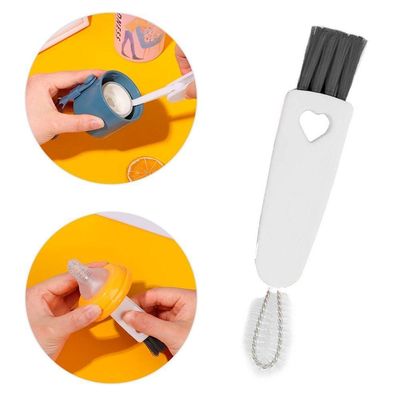 Escova De Limpeza Multiuso Para Teclado Cantos Frisos Notebooks 3 Em 1 Branco