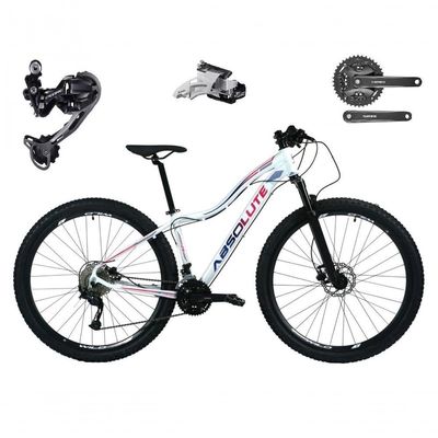 Bicicleta Aro 29 Absolute Hera Câmbios Shimano Deore E Altus 27v Freio Hidráulico K7 Garfo C-trava branco Tam: 17