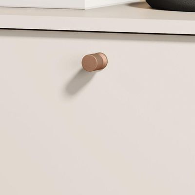 Mesa De Cabeceira Tucupi Off White Pe Bronze - Moveis Jb