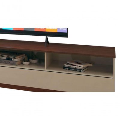 Rack Para Tv Wall 2.2 Off White Com Freijó - Moveisaqui