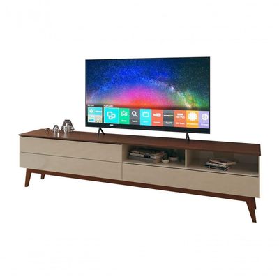 Rack Para Tv Wall 2.2 Off White Com Freijó - Moveisaqui