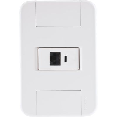 Conjunto 4x2 com 1 Tomada RJ45 cat. 6 Tramontina Tablet Branco