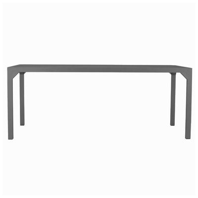 Mesa Retangular Haiti 160cm Com Tampo Ripado Trama Cinza