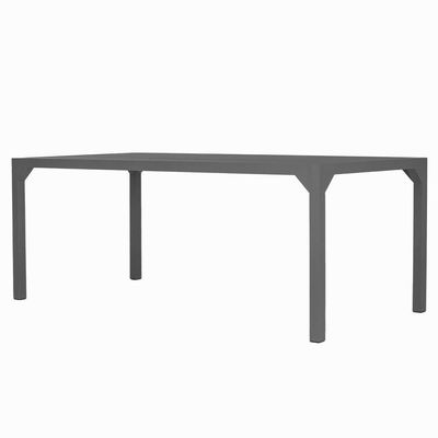 Mesa Retangular Haiti 160cm Com Tampo Ripado Trama Cinza