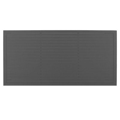 Mesa Retangular Haiti 160cm Com Tampo Ripado Trama Cinza