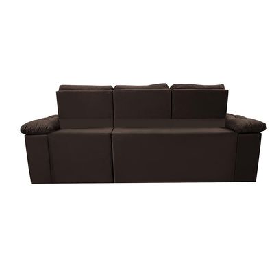 Sofa Itália 2,60 Mts Retrátil E Reclinavel Tecido Suede Café - Cama Inbox