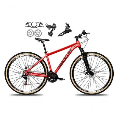 Bicicleta Aro 29 Absolute Nero 5 Alumínio 24v Câmbios Shimano Freio A Disco Hidráulico Mtb Vermelho 19