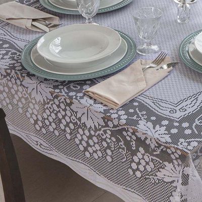 Toalha De Mesa Uva Em Renda Quadrada 1,60m X 1,60m 100% Poliéster - Uva