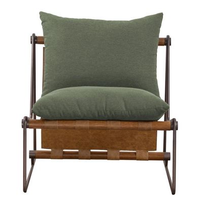 Poltrona Decorativa Turim Base Titânio Recouro Camel Linho Verde - Nexta Casa