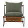Poltrona Decorativa Turim Base Titânio Recouro Camel Linho Verde - Nexta Casa