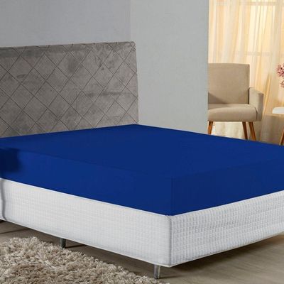 Lençol Com Elástico Casal Nobre 1 Peça 30cm De Altura Malha 100% Algodão - Royal