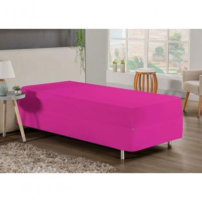 Jogo De Cama Solteiro Nobre 2 Peças Luva De Box 55cm De Altura Malha 100% Algodão - Pink