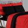 Kit Edredom Dupla Face + Jogo De Lençol King Nobre 7 Peças Malha 100% Algodão - Vermelho / Preto