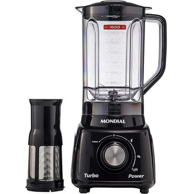 Liquidificador Portatil 2.2 Litros Mondial Turbo Power Preto L99 110V