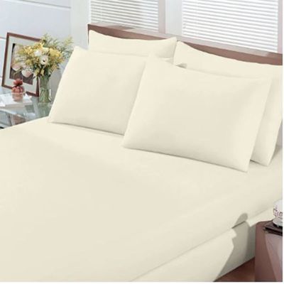 Jogo de Cama Buettner Casal Malha Basic Liso 3 Peças Perola