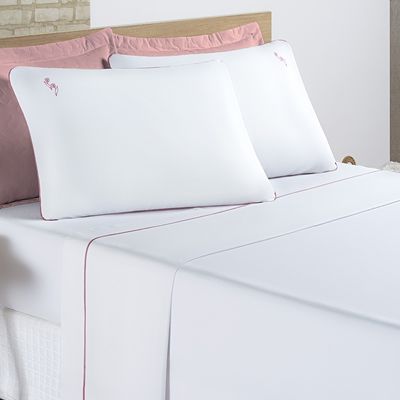 Jogo de Cama Lençol Joana Casal Queen Tecido Algodão 200 Fios 04 Peças - Branco