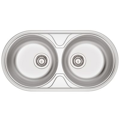 Cuba Dupla Sobrepor Luna Duo Aço Inox Acetinado 2C 36BS - Tramontina 94035/102