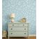 Papel de Parede Floral Azul Vinílico Autoadesivo, Revestimento DIY Fácil para Quarto Infantil, Decoração e Brinquedoteca - S4Sassy 63,5 cm (L) × 914,4 cm (C) / Azul - Vinil Liso