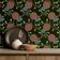 Papel de Parede Vinil Autoadesivo Trepadeira Floral Verde Estilo Asiático, Envoltório Decorativo Fácil para Quarto e Sala - S4Sassy 63,5 cm (L) × 609,6 cm (C) / Verde - Vinil Texturizado
