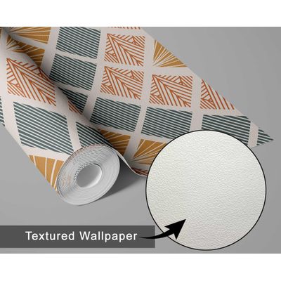 Papel de Parede Vinílico Autoadesivo, Estampa Geométrica Retrô Losangos, Impermeável Removível, para Quartos, Salas e Inquilinos - S4Sassy 63,5 cm (L) × 304,8 cm (C) / Marrom - Vinil Texturizado